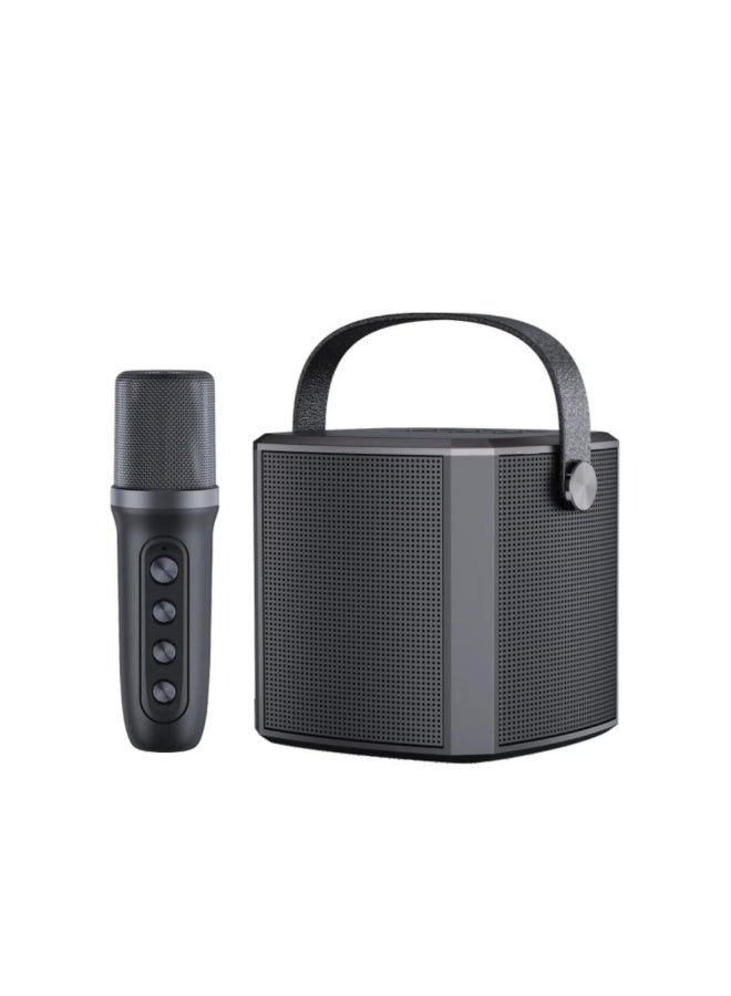 جهاز كاريوكي مزود بتقنية بلوتوث، وميكروفونات، ونظام صوتي محمول، ومكبر صوت - مجموعة كاريوكي لاسلكية، نظام كاريوكي بتقنية بلوتوث للغناء والحفلات والمناسبات (أسود) - Image 1